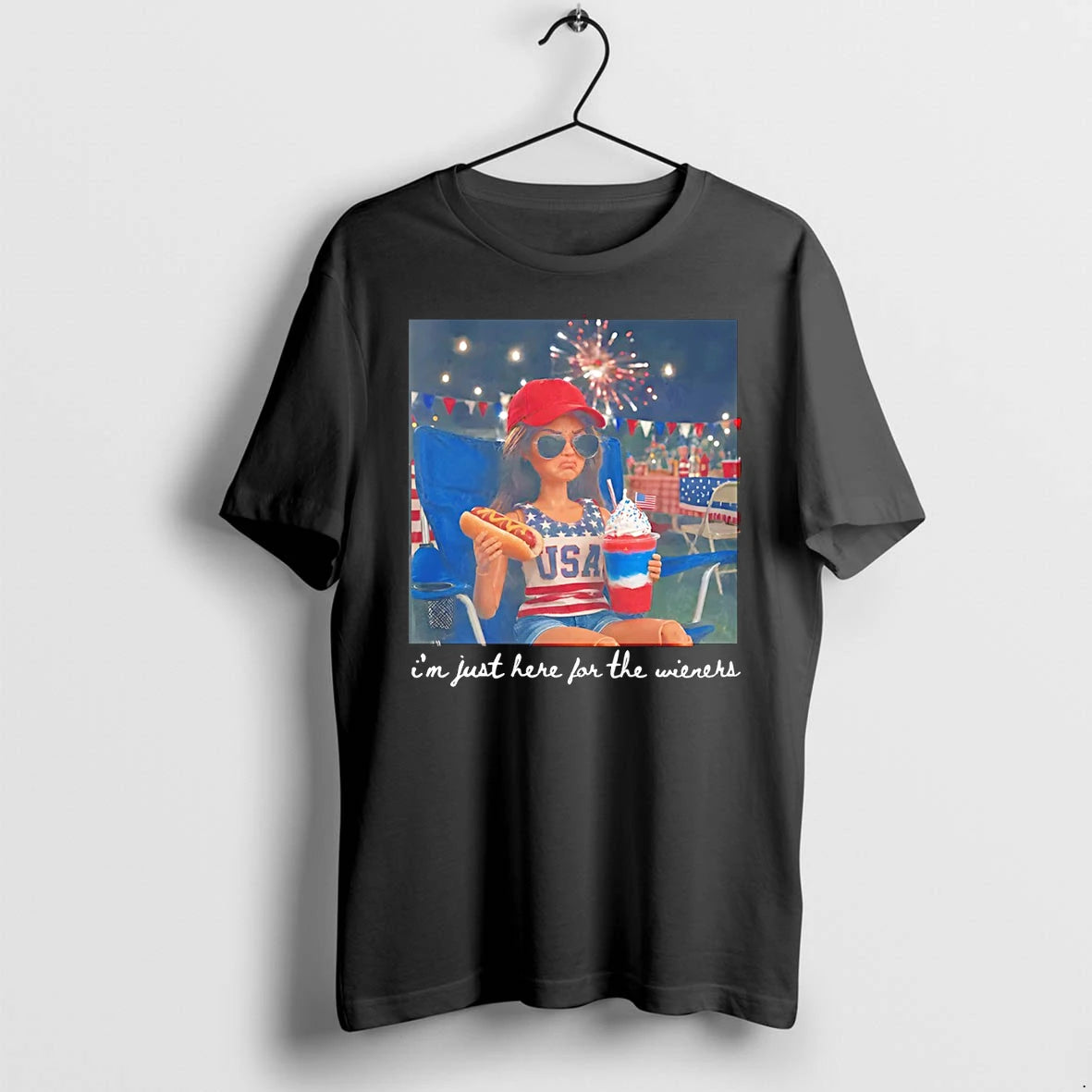 Classic Funny Barbie Doll Im Just Here For The Wieners 4th Of July 2026 Shirts
