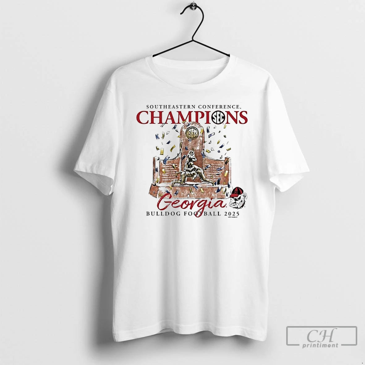 Classic Georgia Bulldogs 2025 Sec Football Conference Champions Trophy T-Shirts, Hoodie, Sweatshirt | AU01DripNestTees.com