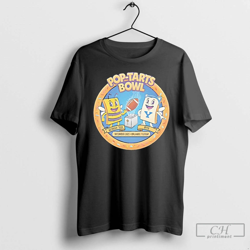 Classic Georgia Tech Yellow Jackets And Byu Cougars Mascot Pop Tarts Bowl 2025 T Shirts Hoodie, Sweatshirt