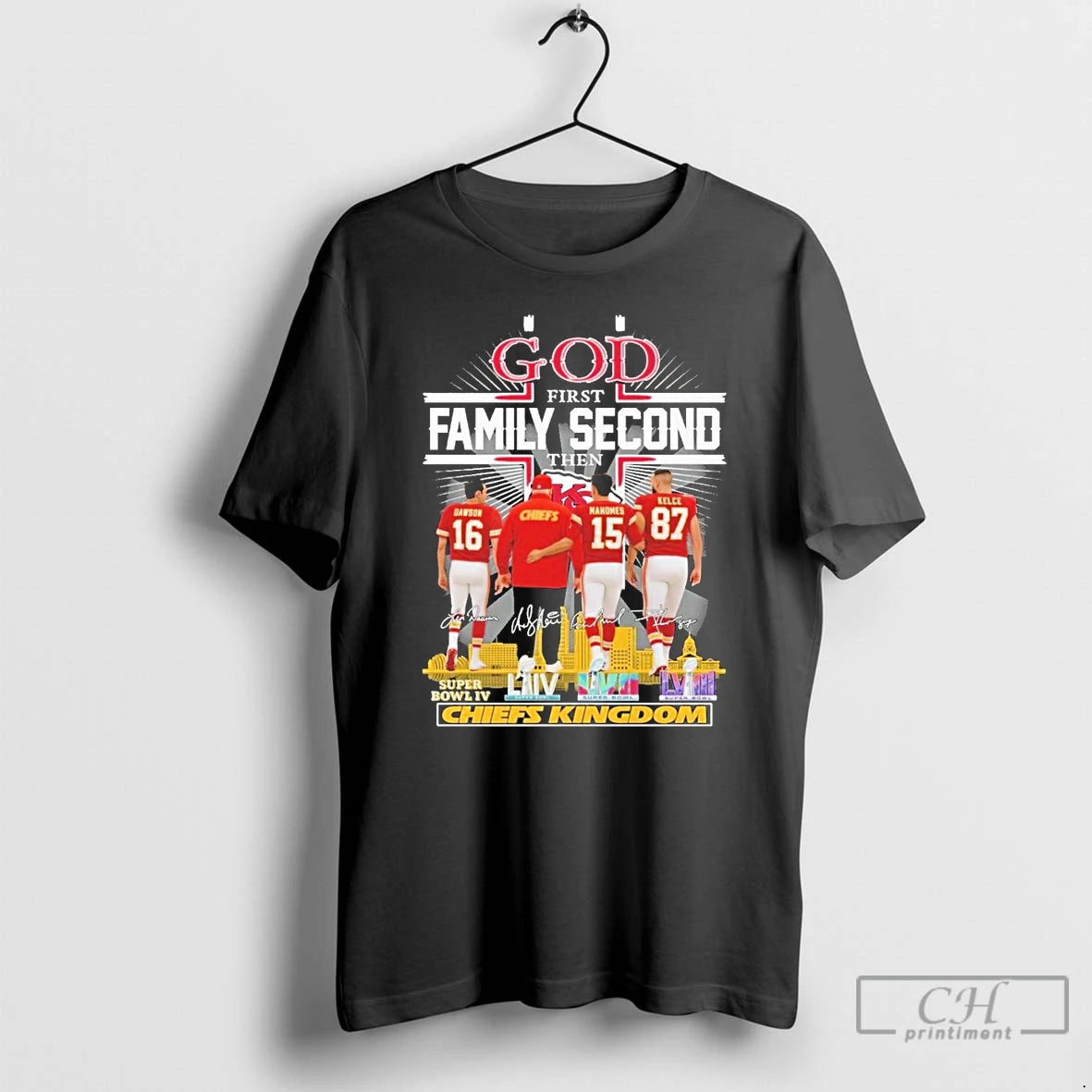 Classic God First Family Second Then Kansas City Chiefs Signature T-Shirts, Hoodie, Sweatshirt | AU01DripNestTees.com
