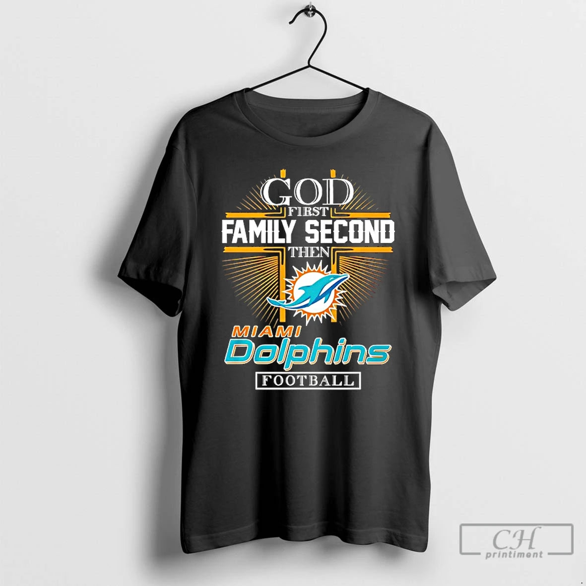Classic God First Family Second Then Miami Dolphins Football 2025 T-Shirts, Hoodie, Sweatshirt | AU01DripNestTees.com