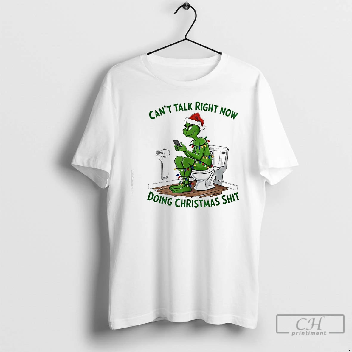 Classic Grinch Santa Hat Cant Talk Right Now Doing Christmas Shits T-Shirts, Hoodie, Sweatshirt | AU01DripNestTees.com