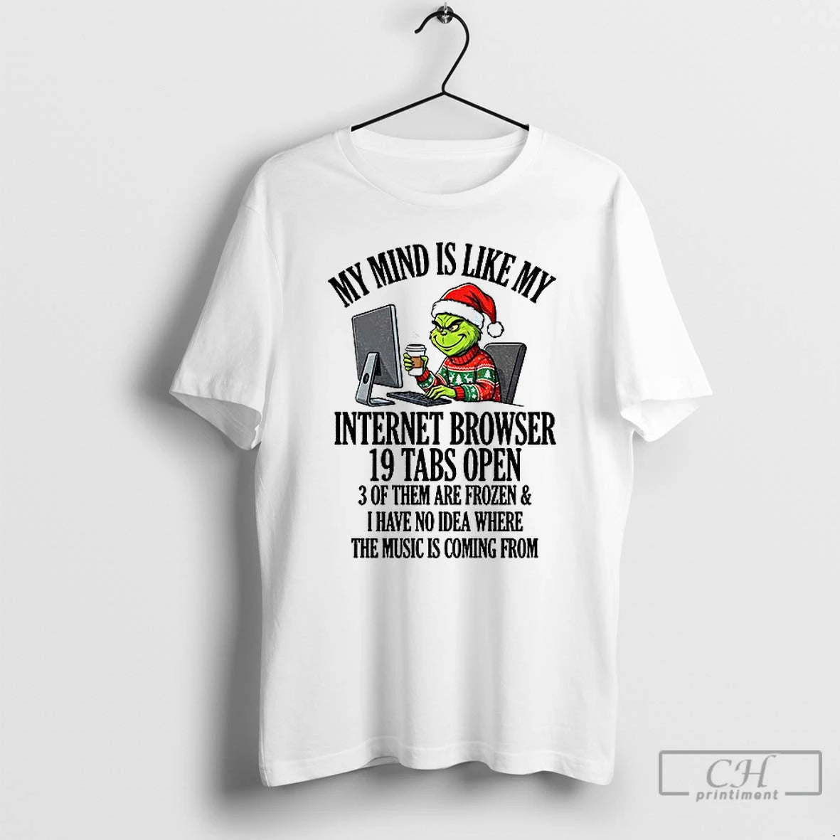 Classic Grinch Santa My Mind Is Like My Internet Browser 10 Tabs Open 3 Of T-Shirts, Hoodie, Sweatshirt