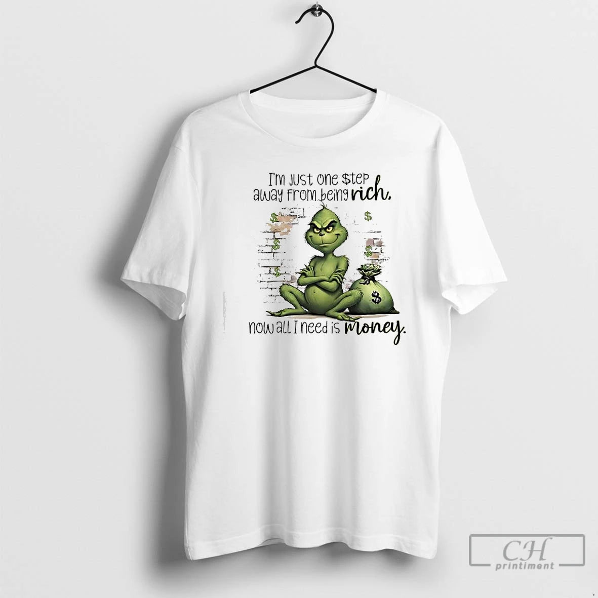 Classic Grinch Just One Step Away From Being Rich Rich Now All I Need Is T-Shirts, Hoodie, Sweatshirt | AU01DripNestTees.com