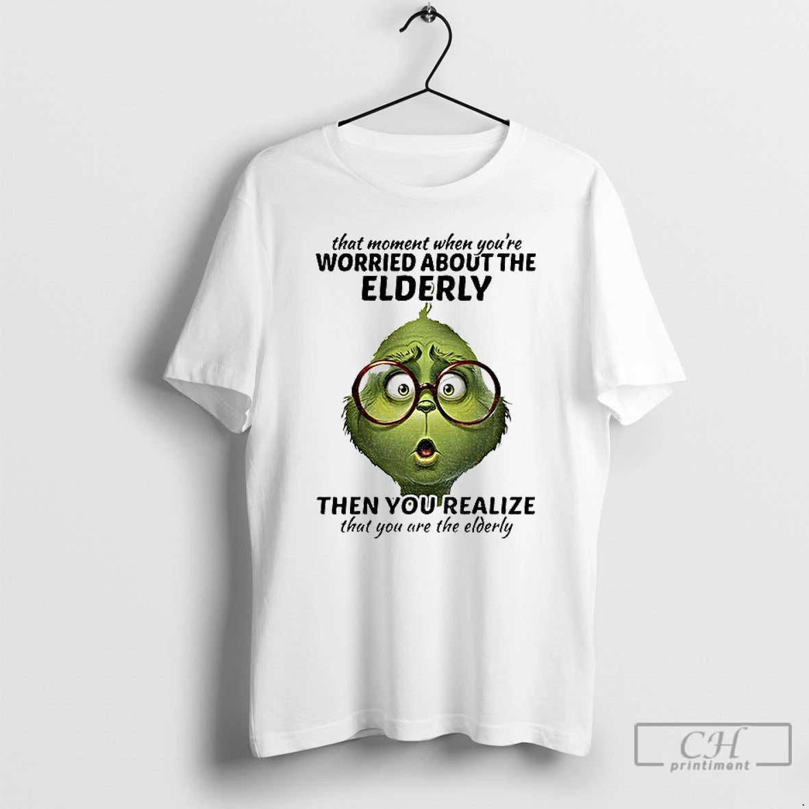 Classic Grinch That Moment When Youre Worried About The Elderly Christmas T-Shirts, Hoodie, Sweatshirt | AU01DripNestTees.com