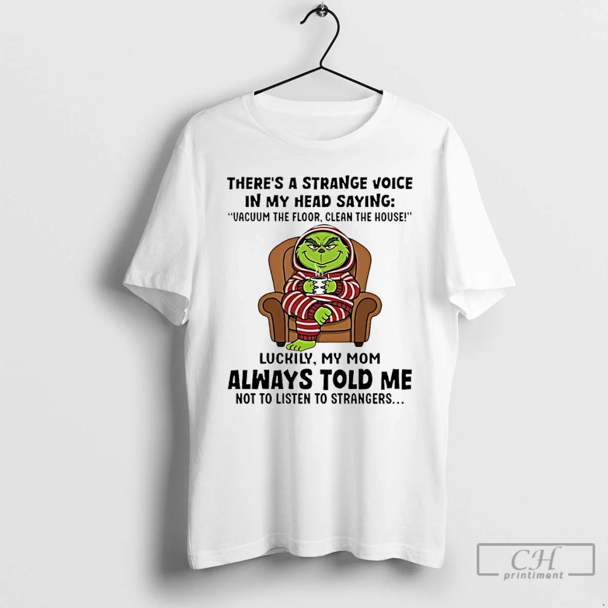 Classic Grinch Theres A Strange Voice In My Head Saying Vacuum The Floor T Shirts Hoodie, Sweatshirt | AU01DripNestTees.com