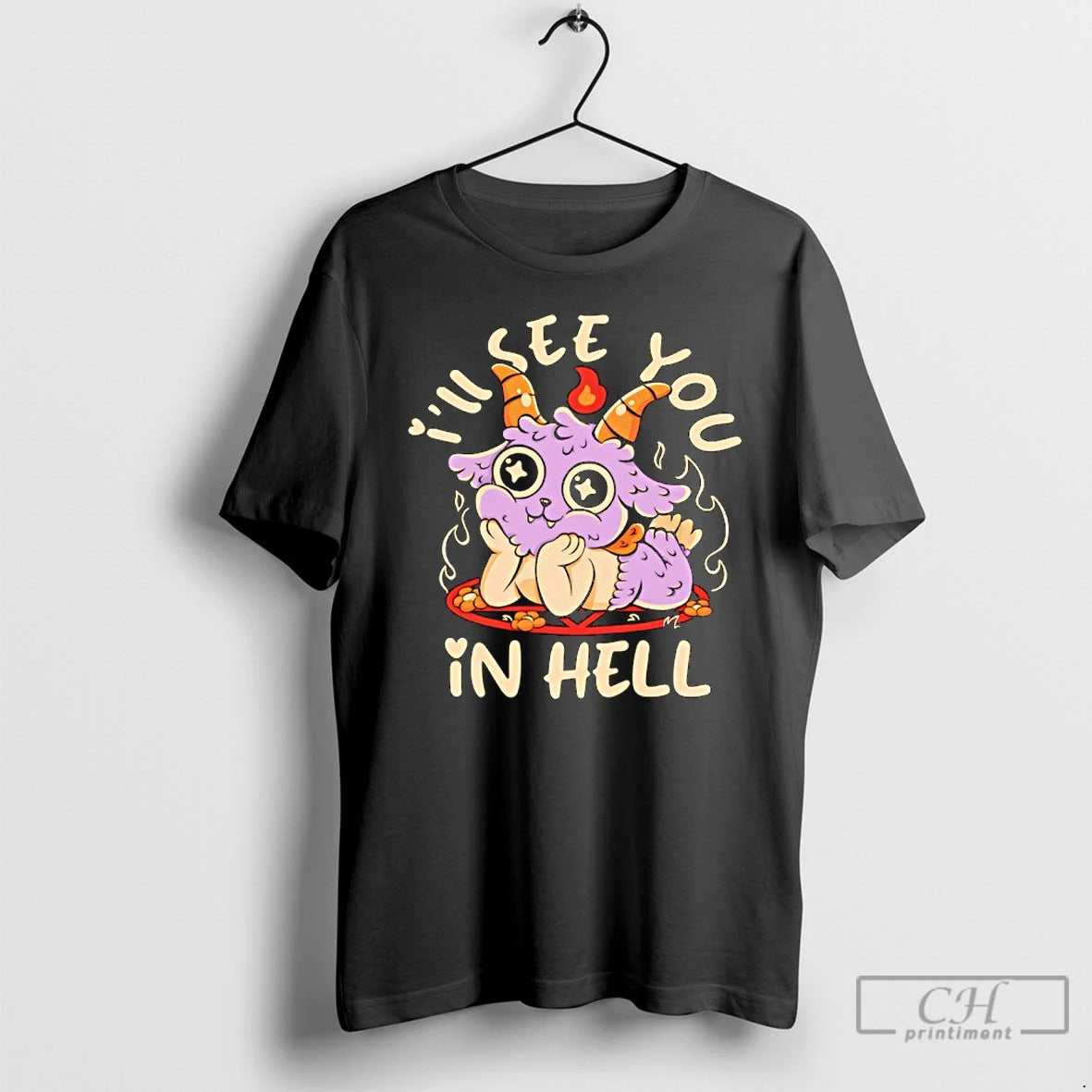 Classic Grumpy Demon Ill See You In Hell T-Shirts, Hoodie, Sweatshirt | AU01DripNestTees.com