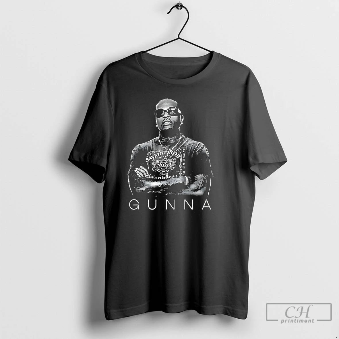 Classic Gunna Gang Portrait Music Lover T-Shirts, Hoodie, Sweatshirt | AU01DripNestTees.com
