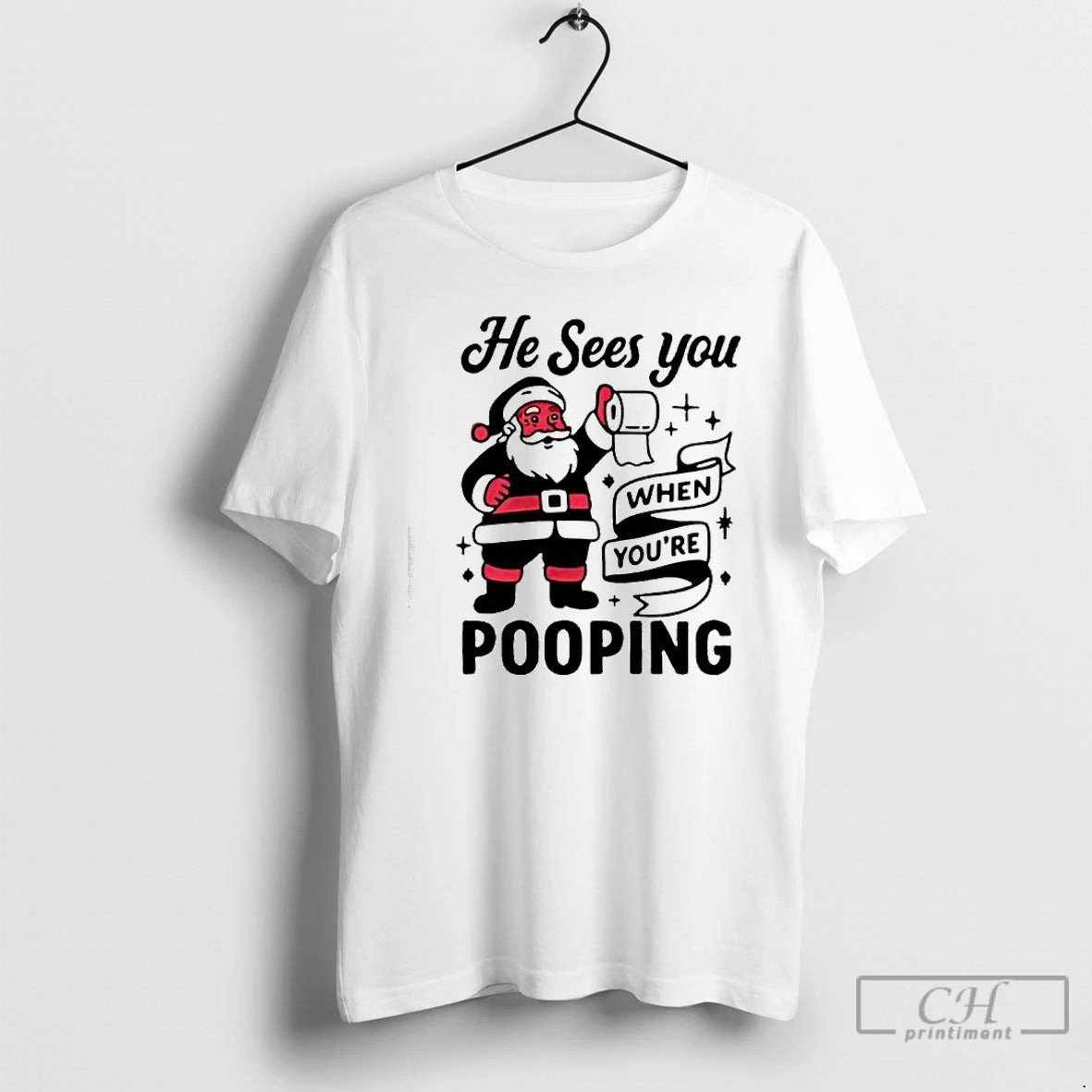 Classic He Sees You When Youre Pooping Christmas Santa Claus T-Shirts, Hoodie, Sweatshirt | AU01DripNestTees.com