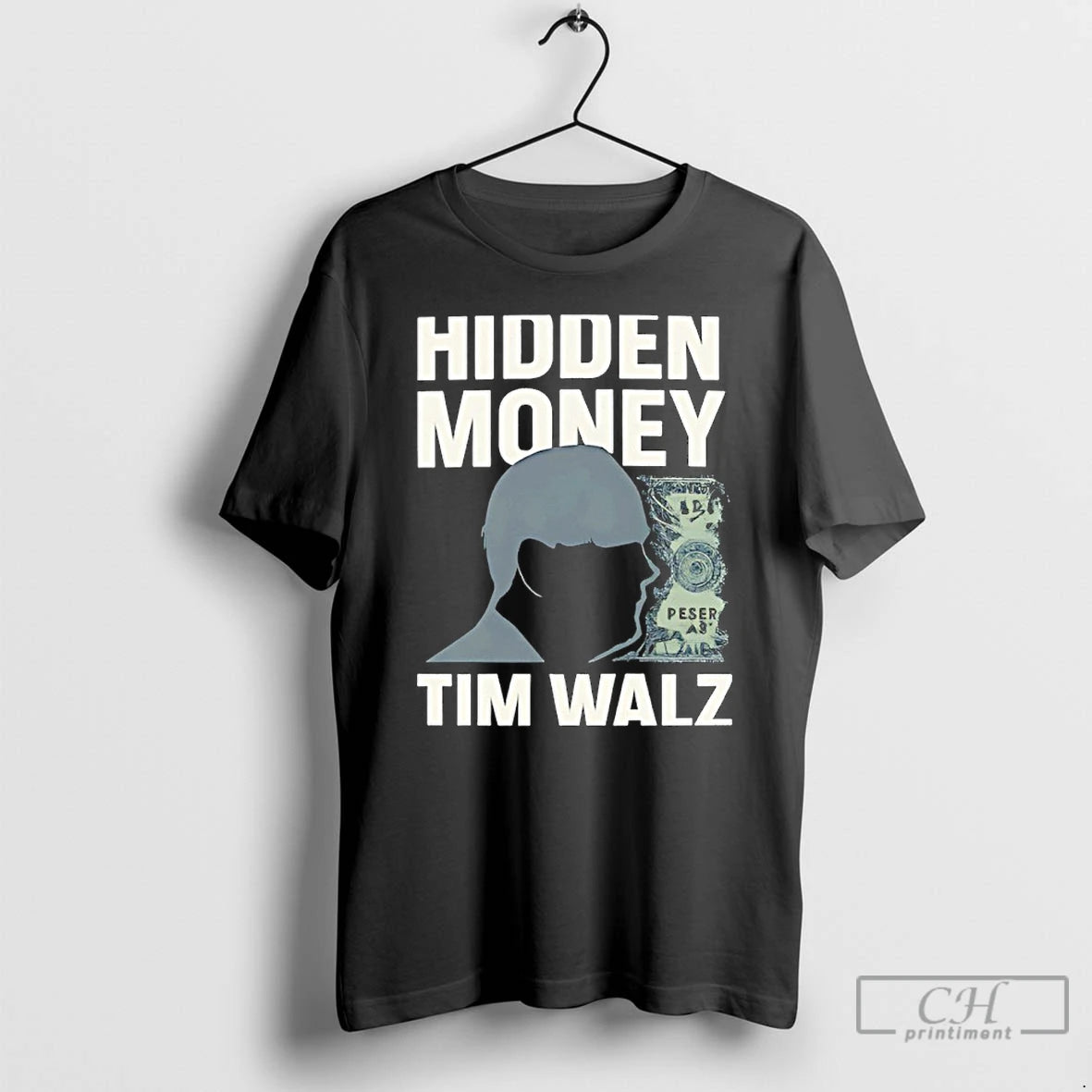 Classic Hidden Money Tim Walz Graphic T-Shirts, Hoodie, Sweatshirt | AU01DripNestTees.com