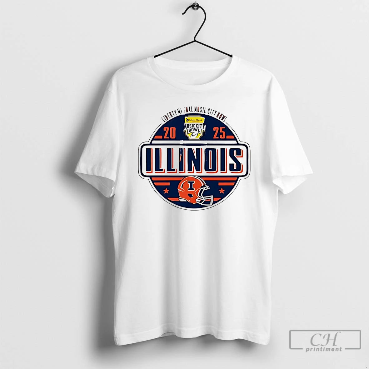 Classic Illinois Fighting Illini 2025 Liberty Mutual Music City Bowl Logo T-Shirts, Hoodie, Sweatshirt | AU01DripNestTees.com