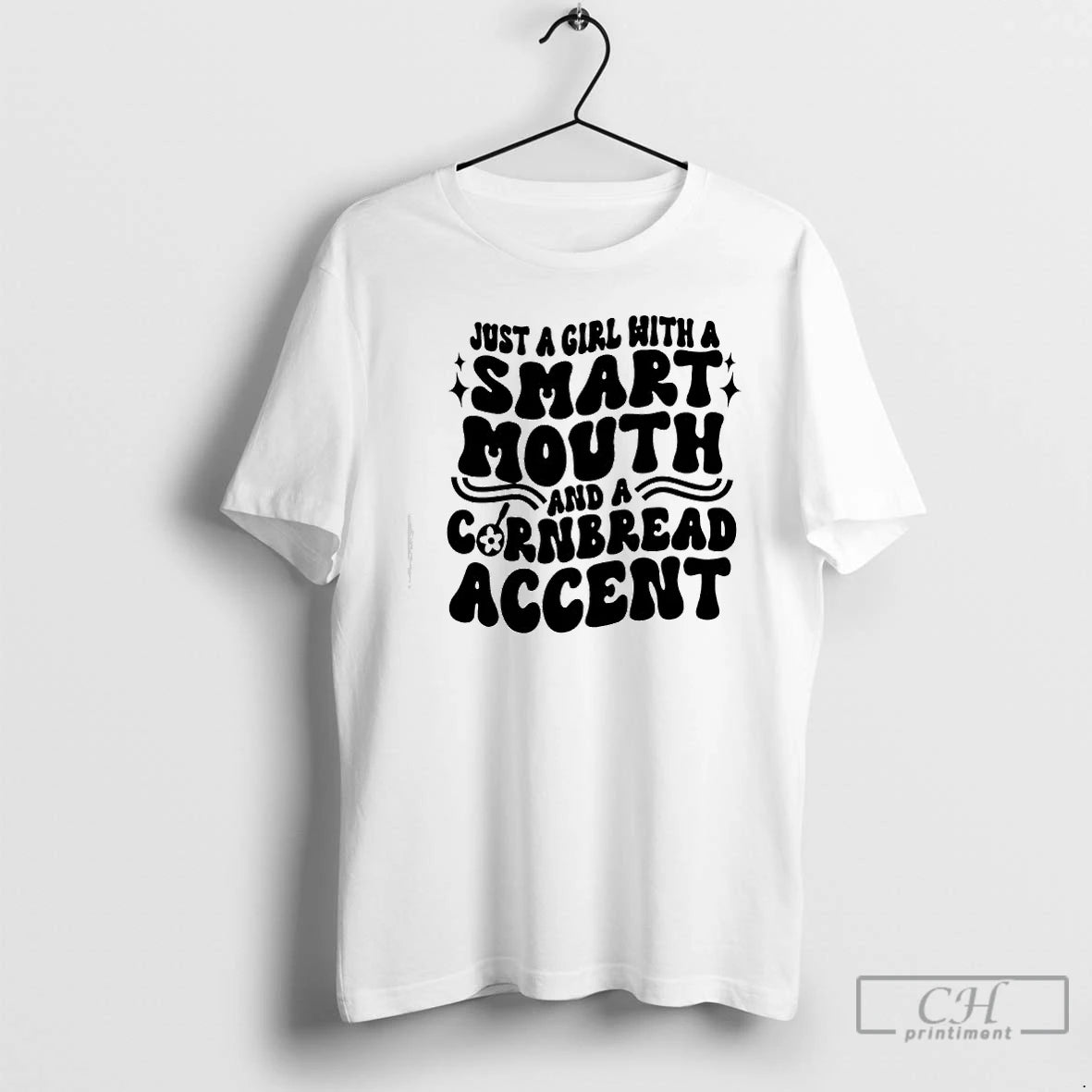 Classic Just A Girl With A Smart Mouth And Cornbread Accent T-Shirts, Hoodie, Sweatshirt | AU01DripNestTees.com