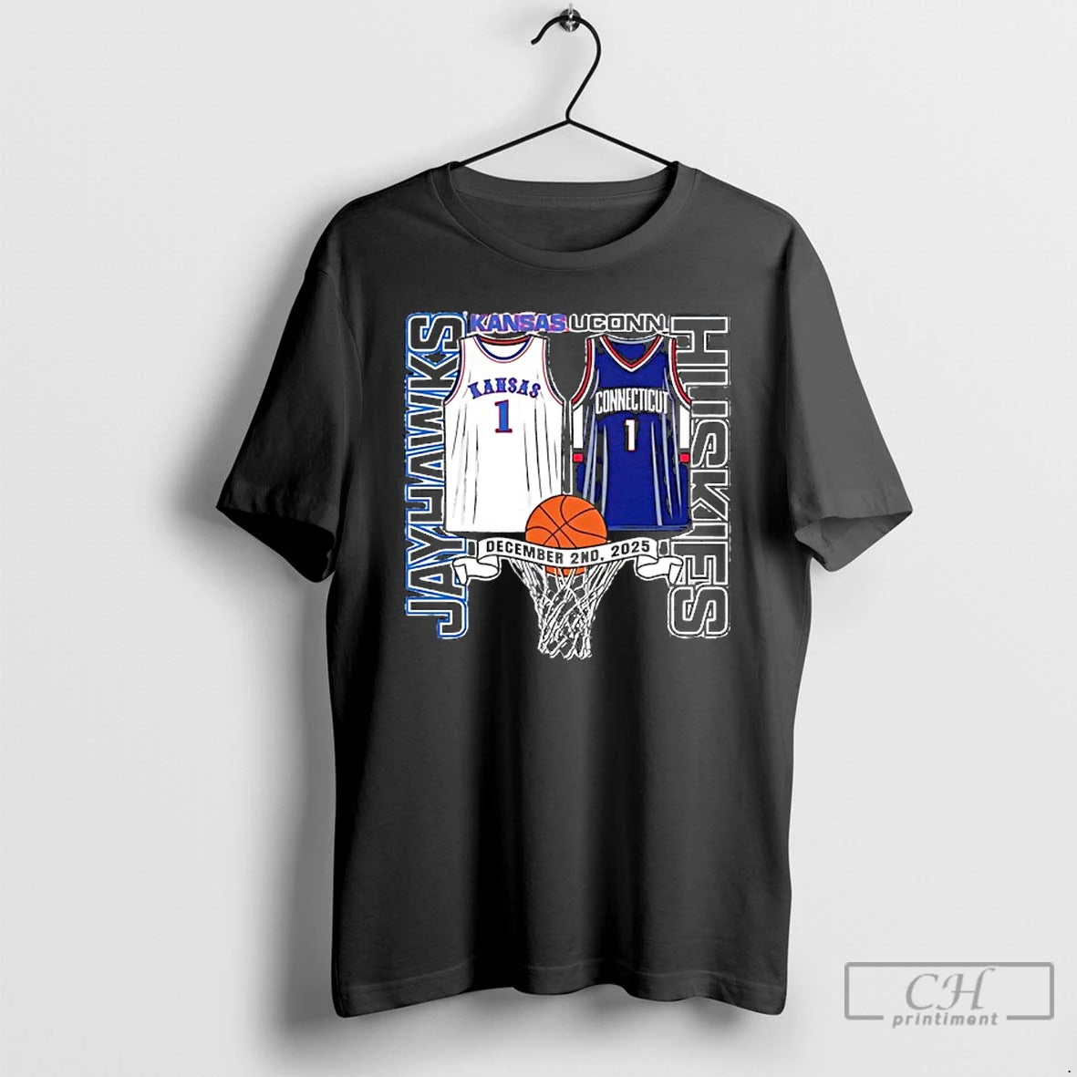 Classic Kansas Jayhawks Basketball Vs Uconn Huskies December 2nd 2025 T-Shirts, Hoodie, Sweatshirt | AU01DripNestTees.com