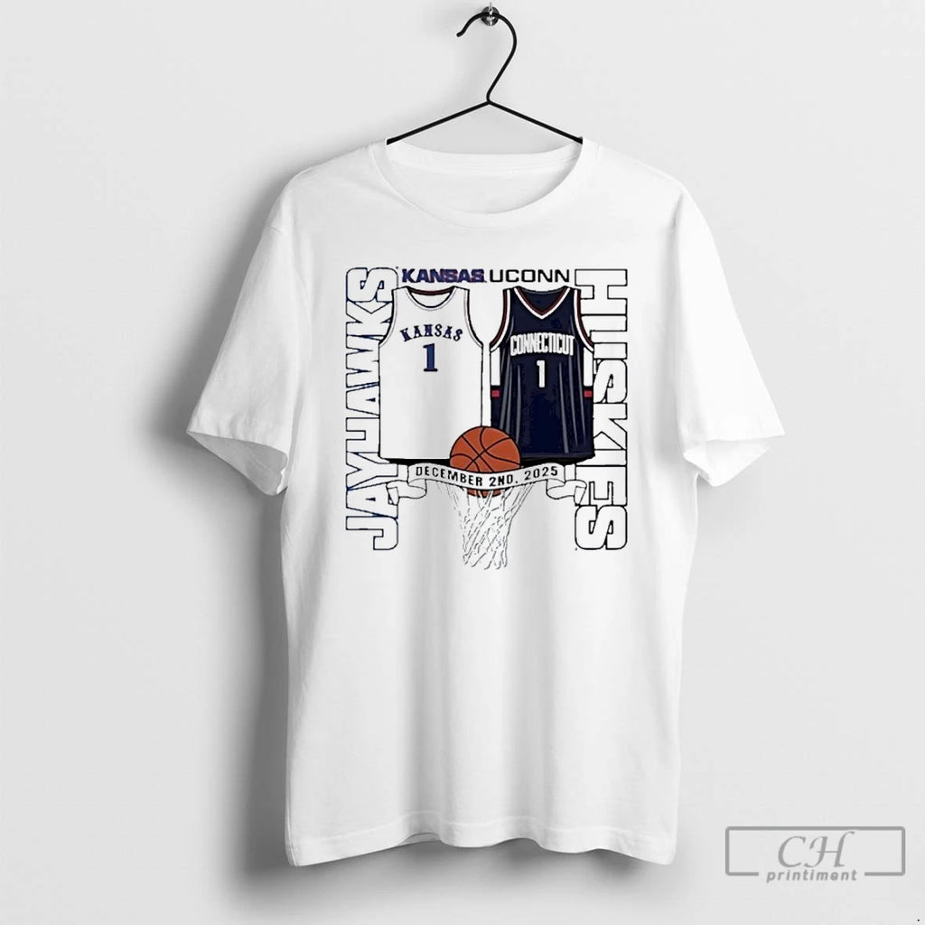 Classic Kansas Jayhawks Vs Uconn Huskies Basketball 2025 Gameday T-Shirts, Hoodie, Sweatshirt | AU01DripNestTees.com