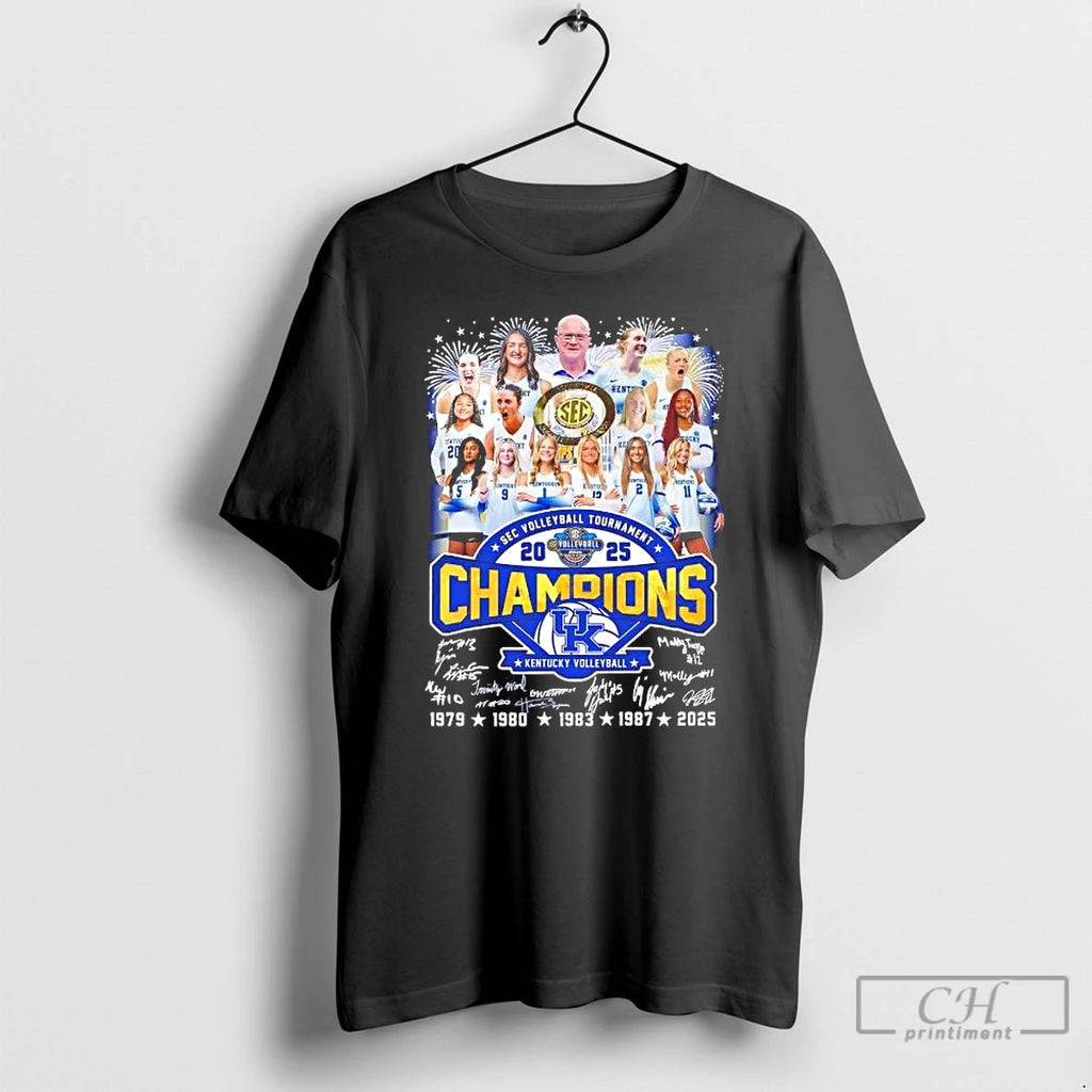 Classic Kentucky Wildcats 2025 Sec 5x Volleyball Tournament Champions T-Shirts, Hoodie, Sweatshirt | AU01DripNestTees.com