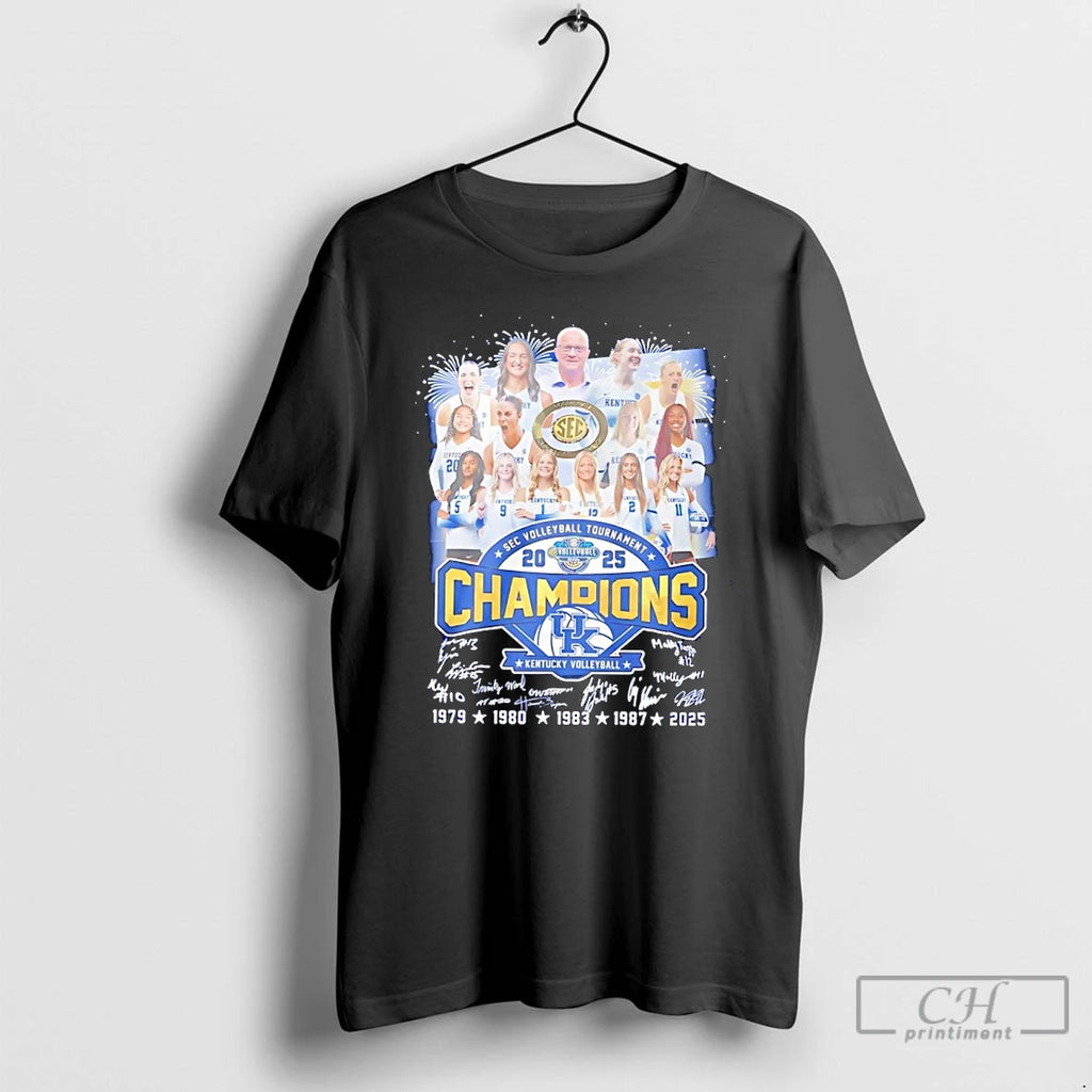 Classic Kentucky Wildcats Sec Womens Volleyball Champions 2025 5 Time T-Shirts, Hoodie, Sweatshirt | AU01DripNestTees.com