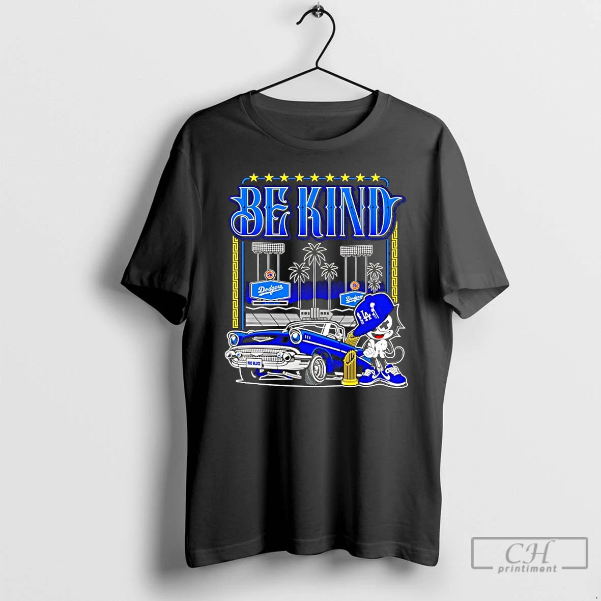Classic Los Angeles Dodgers Be Kind Car Graphic T-Shirts, Hoodie, Sweatshirt | AU01DripNestTees.com