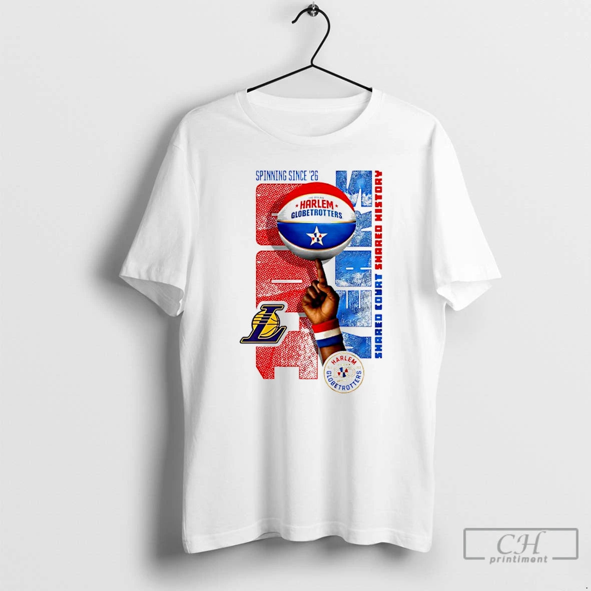 Classic Los Angeles Lakers X Harlem Globetrotters Spinning Since 26 T-Shirts, Hoodie, Sweatshirt | AU01DripNestTees.com
