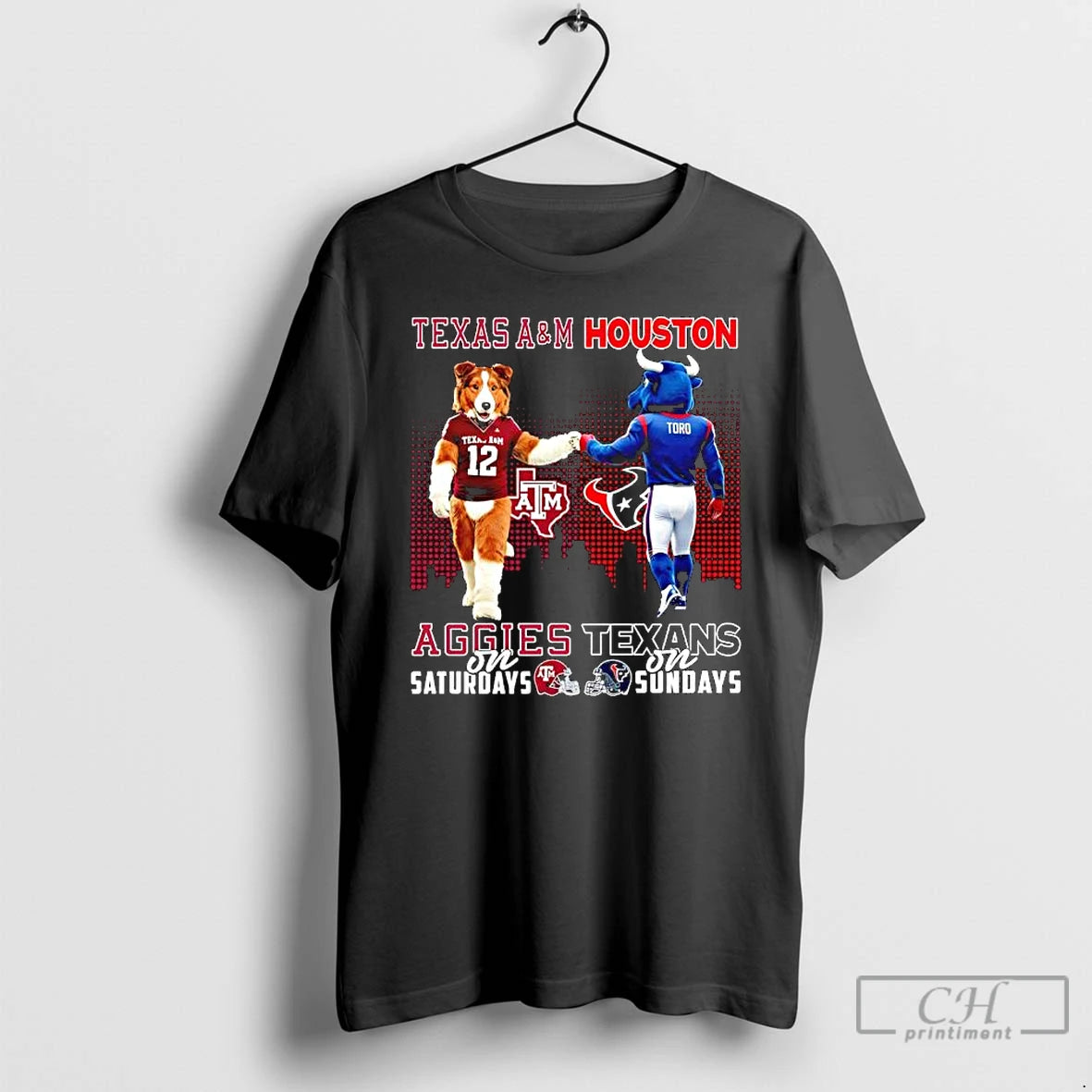 Classic Mascot Of Texas Am Aggies On Saturdays And Houston Texans On Sundays T Shirts Hoodie, Sweatshirt