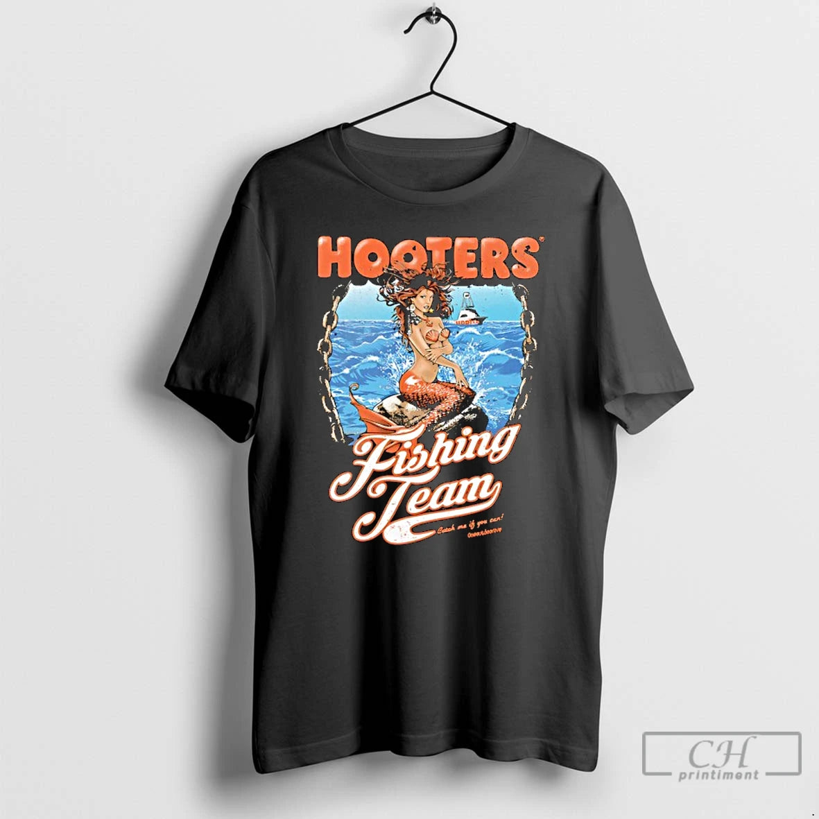 Classic Mermaid Hooters Fishing Team Catch Me If You Can T-Shirts, Hoodie, Sweatshirt | AU01DripNestTees.com