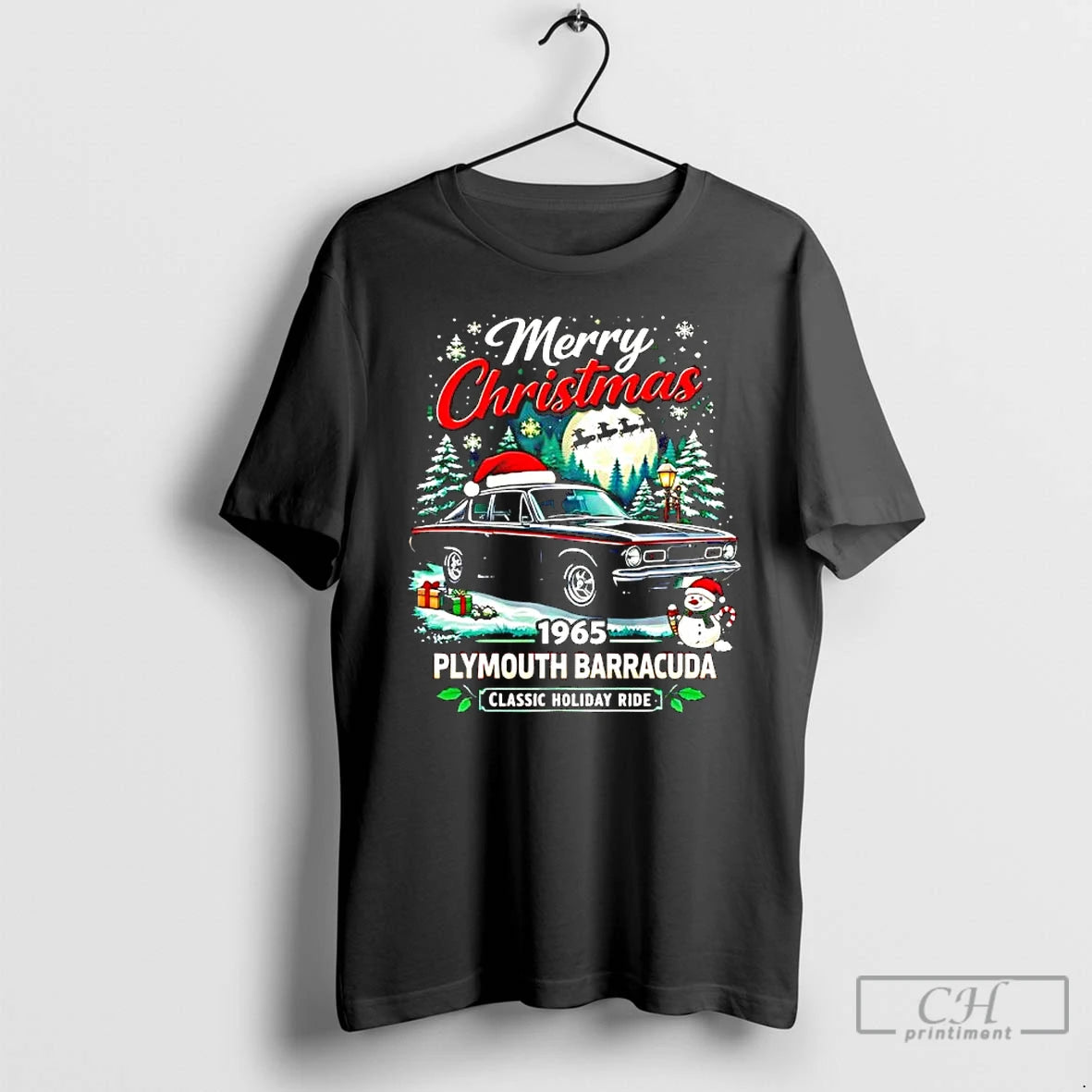Classic Merry Christmas 1965 Plymouth Barracuda Classic Holiday Ride T-Shirts, Hoodie, Sweatshirt | AU01DripNestTees.com