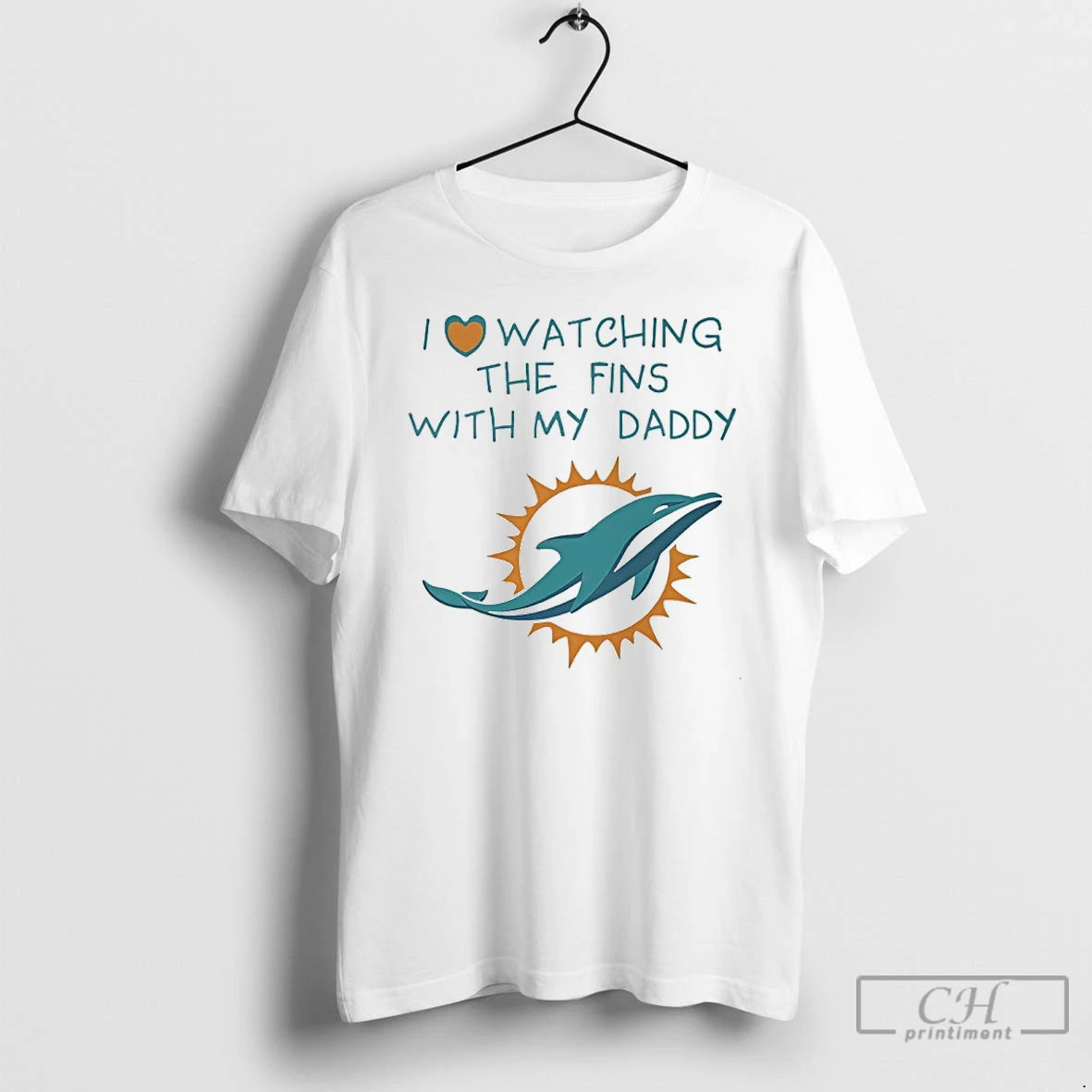 Classic Miami Dolphins Love Watching Fins With Daddy Baby T-Shirts, Hoodie, Sweatshirt | AU01DripNestTees.com