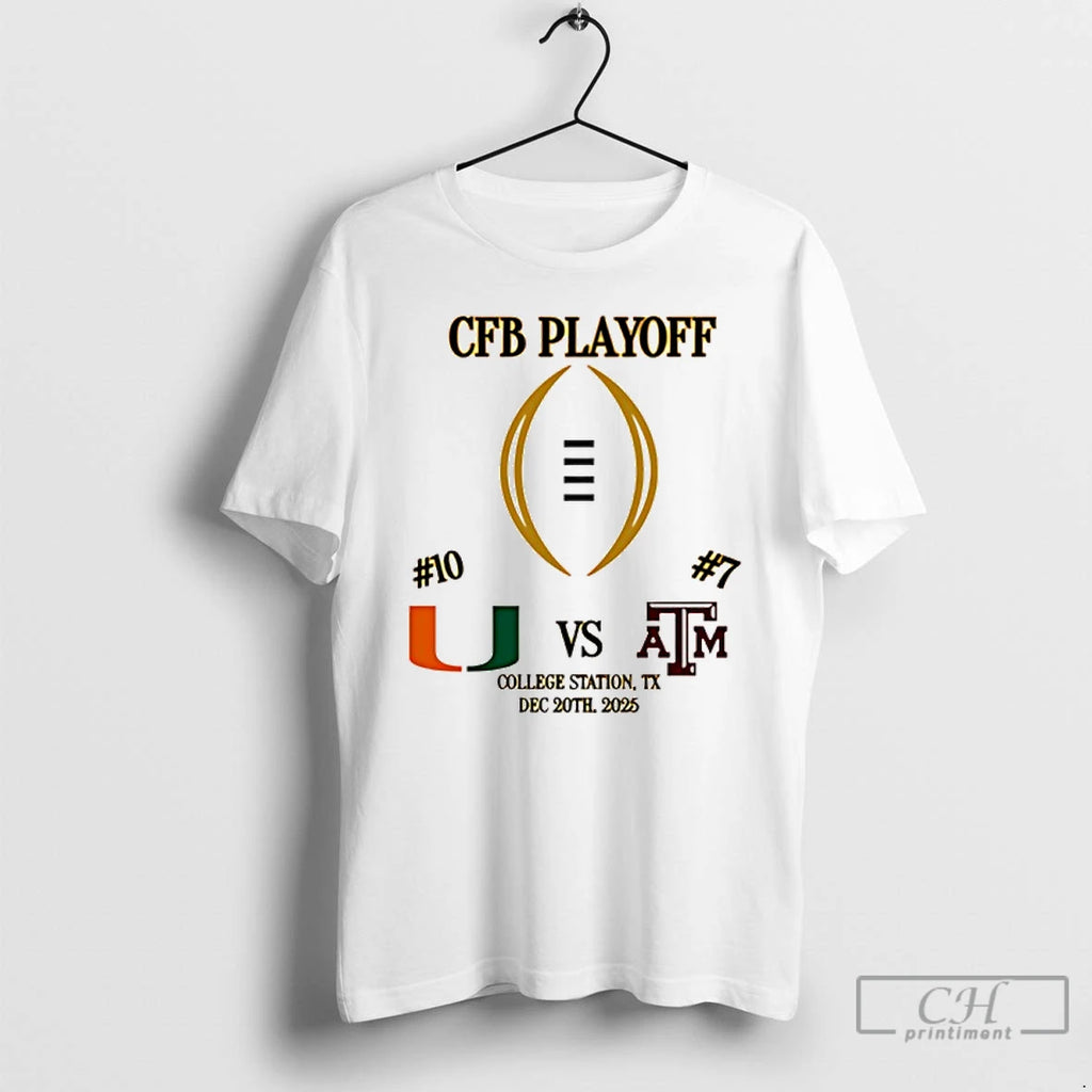 Classic Miami Vs Texas Am 2025 Cfp First Rd Playoff Game 2 T Shirts Sweater Hoodie, Sweatshirt | AU01DripNestTees.com