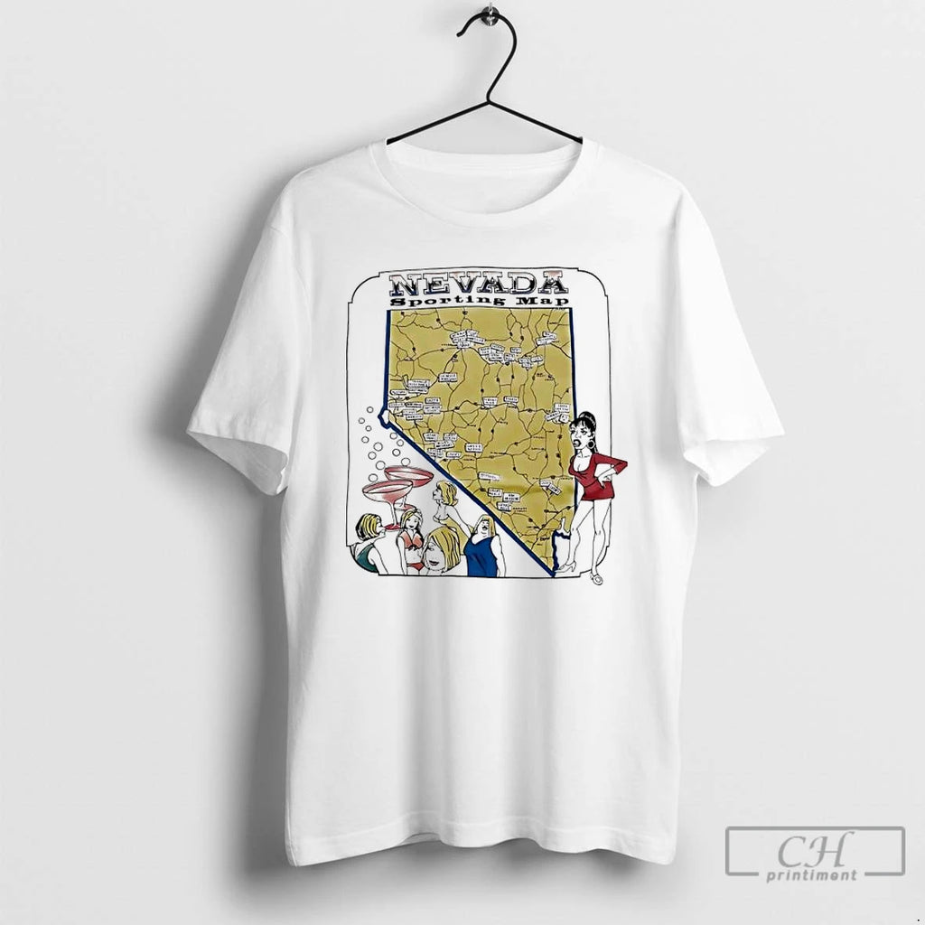 Classic Nevada Sporting Map Cartoon Vintage T-Shirts, Hoodie, Sweatshirt | AU01DripNestTees.com