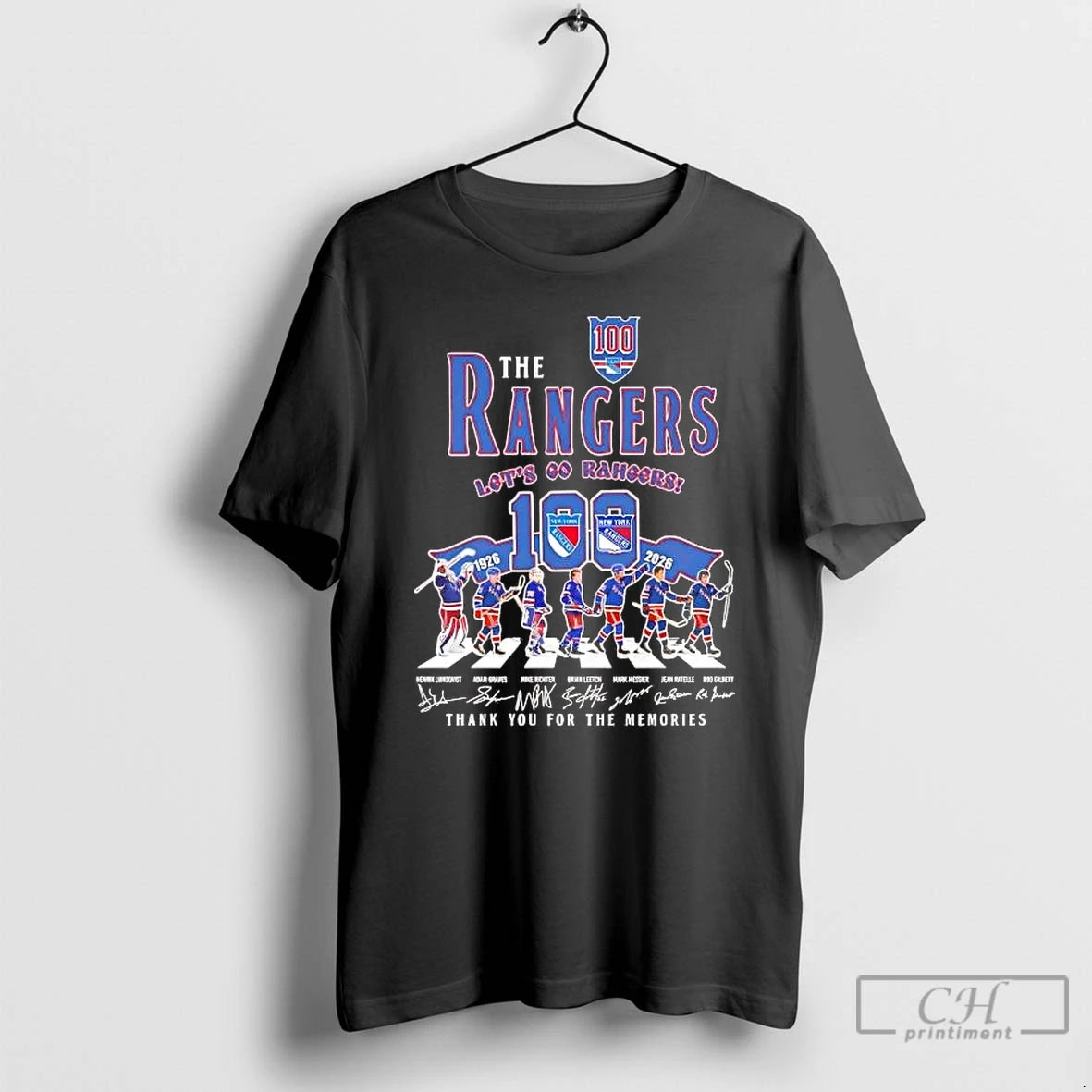 Classic New York Rangers 100 Seasons Lets Go Rangers Thank You For The Memories T-Shirts, Hoodie, Sweatshirt
