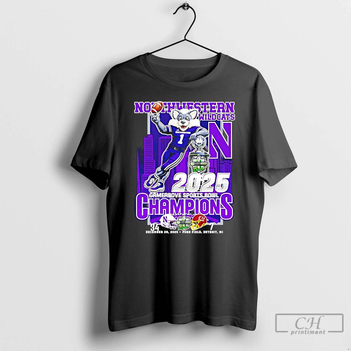 Classic Northwestern Wildcats Gameabove Sports Bowl Dec 26 2025 Mascot T-Shirts, Hoodie, Sweatshirt | AU01DripNestTees.com