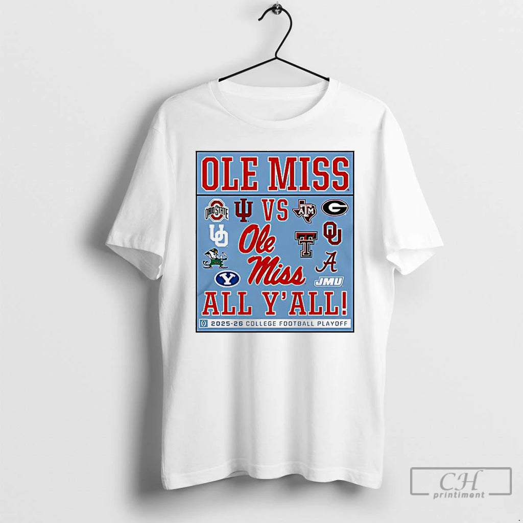 Classic Ole Miss Vs All Yall 2025 2026 Cfp Logo T-Shirts, Hoodie, Sweatshirt | AU01DripNestTees.com