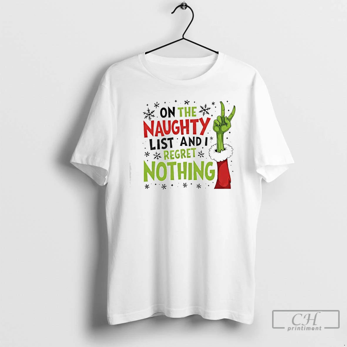 Classic On The Naughty List And I Regret Nothing Grinch Christmas T-Shirts, Hoodie, Sweatshirt | AU01DripNestTees.com