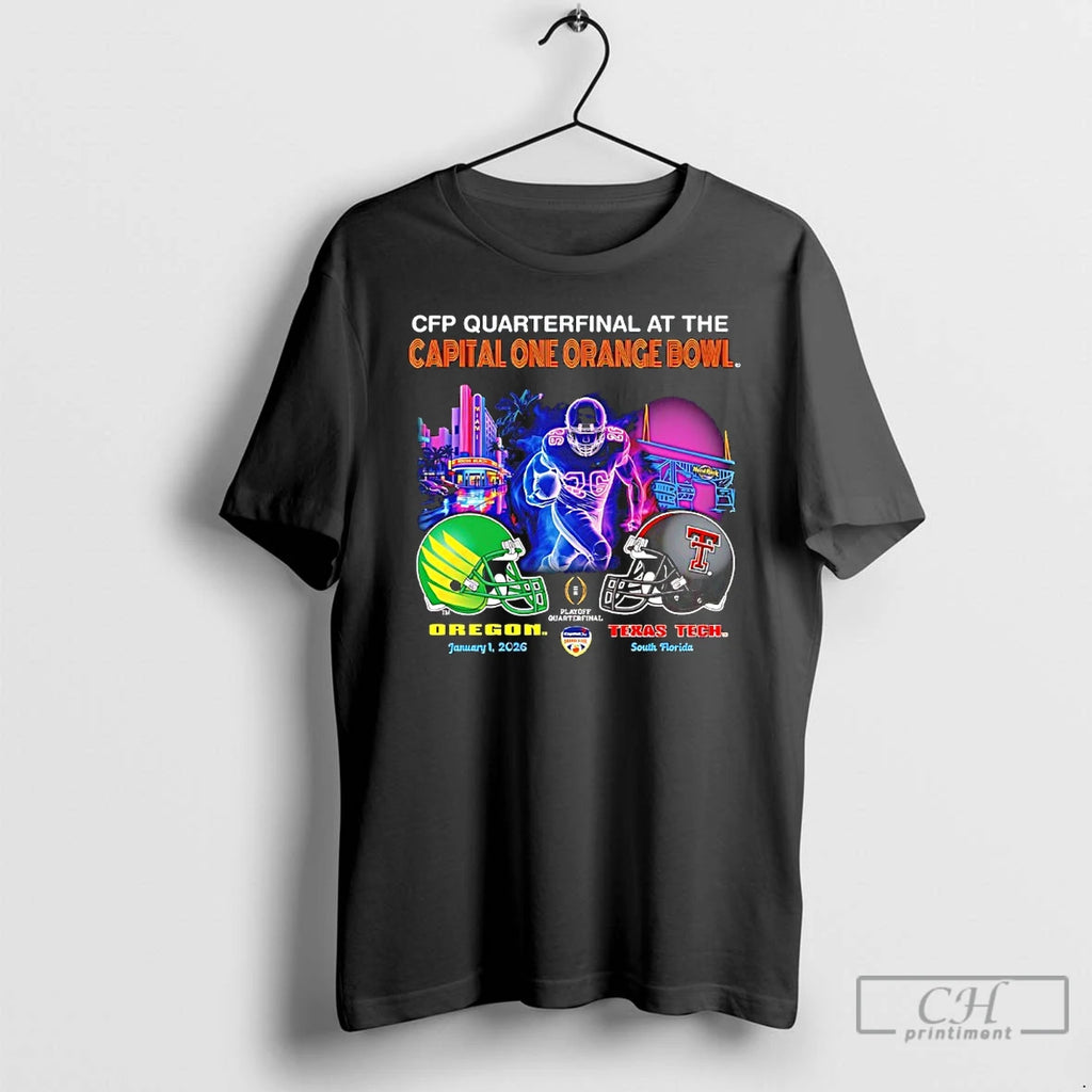 Classic Oregon Vs Texas Tech Cfp Quarterfinal At The Capital One Orange Bowl 2026 Retro T-Shirts, Hoodie, Sweatshirt