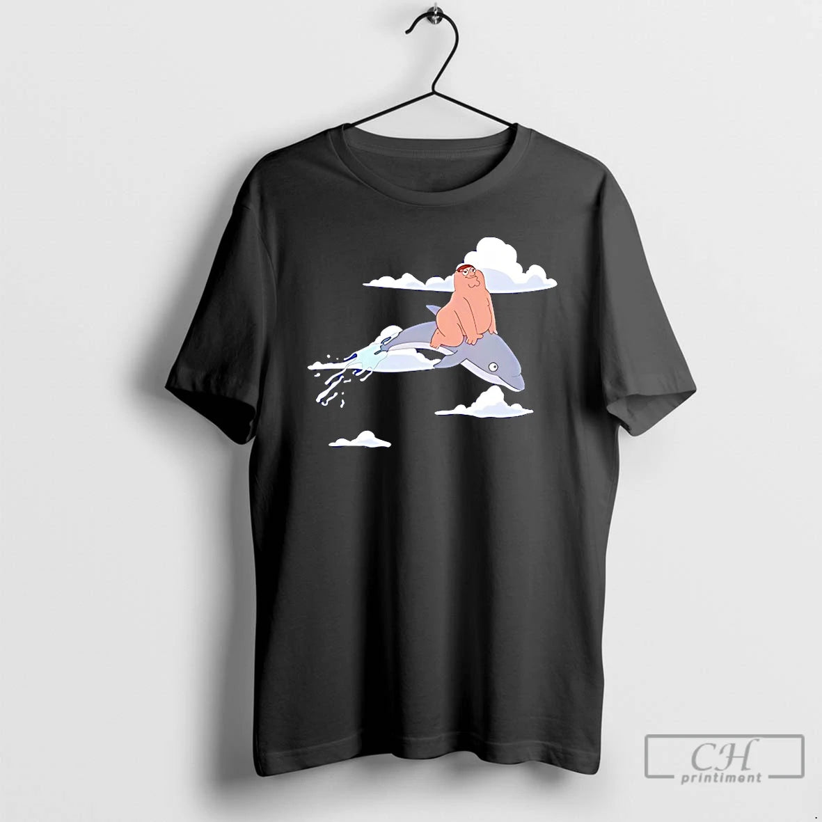 Classic Peter Griffin Riding Dolphin Family Guy T-Shirts, Hoodie, Sweatshirt | AU01DripNestTees.com