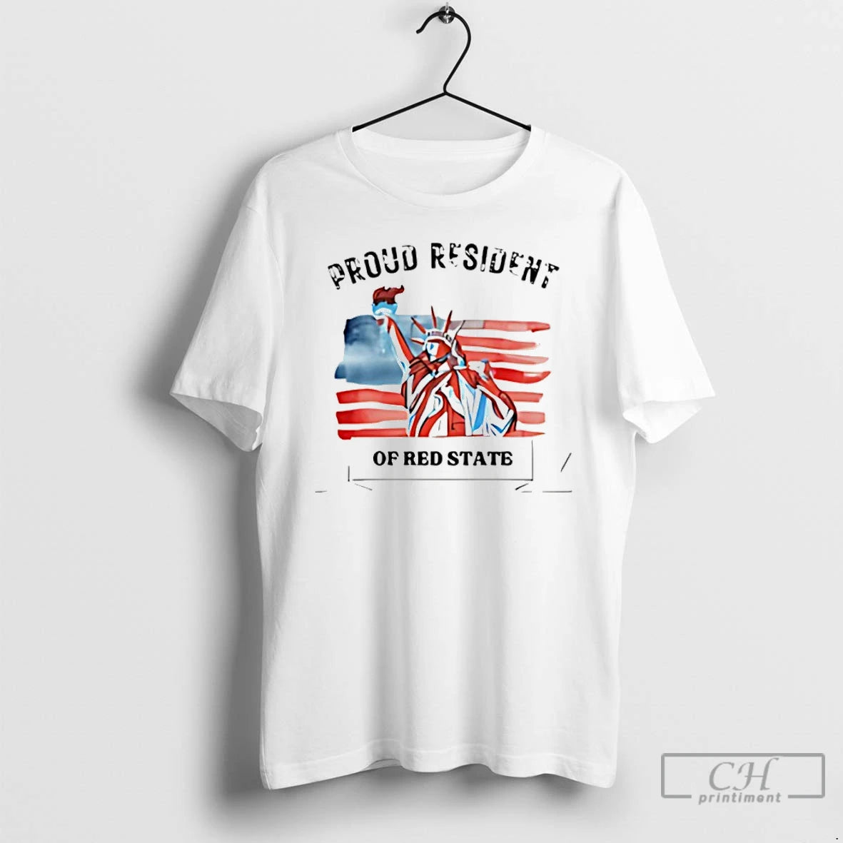 Classic Proud Resident Of Red State Statue Of Liberty T-Shirts, Hoodie, Sweatshirt | AU01DripNestTees.com