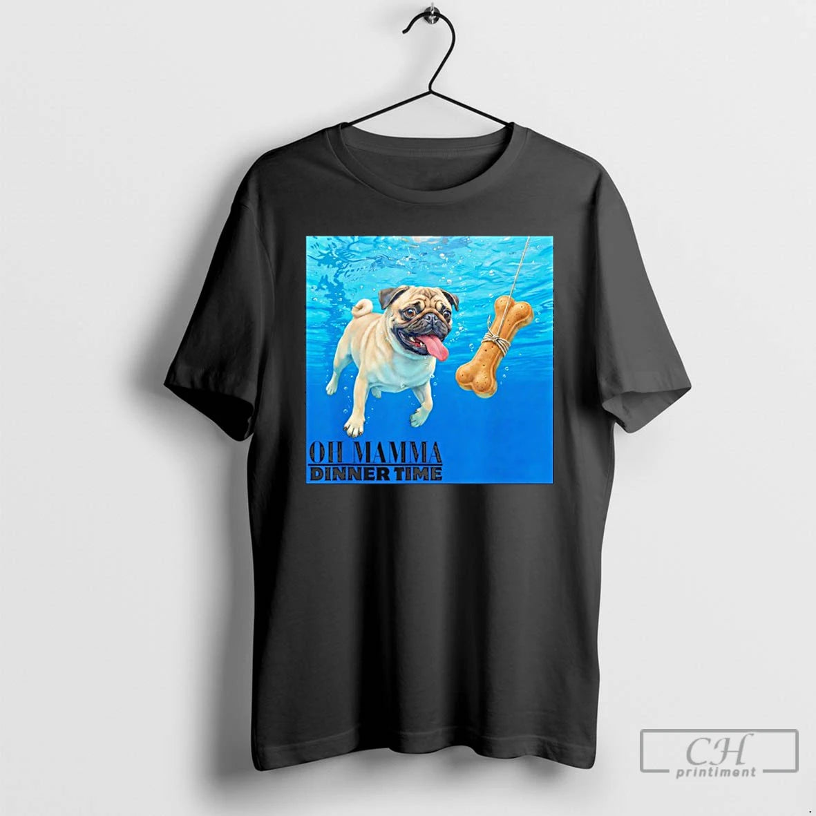 Classic Pug Swimming Underwater Oh Mamma Dinner Time T-Shirts, Hoodie, Sweatshirt | AU01DripNestTees.com