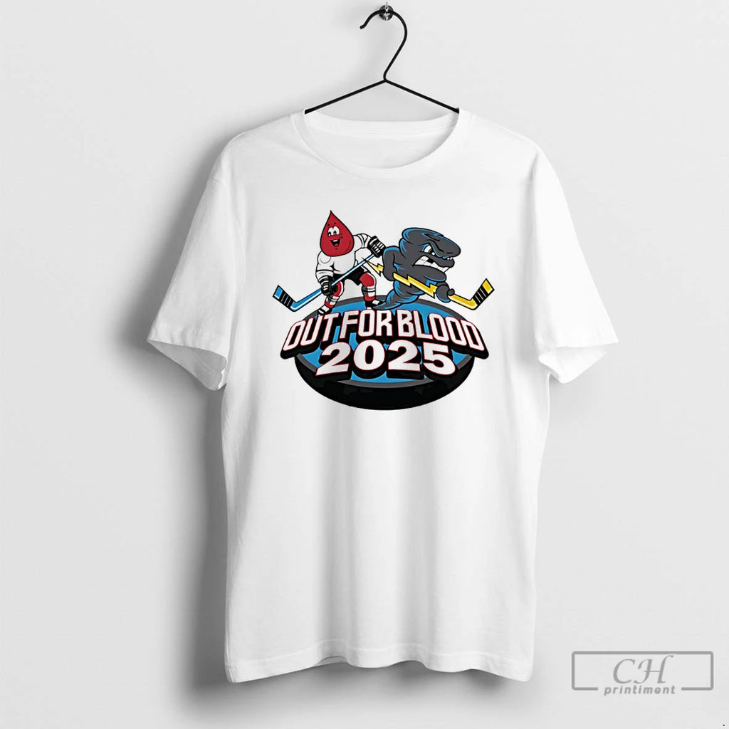 Classic Quad City Storm Hockey Out For Blood 2025 Mascot T-Shirts, Hoodie, Sweatshirt | AU01DripNestTees.com