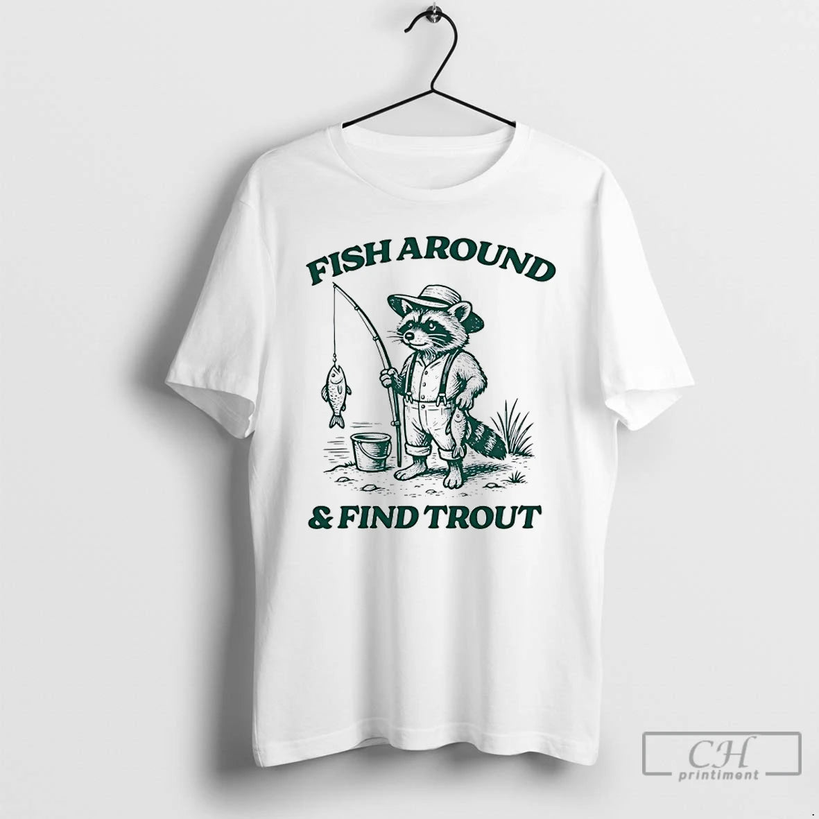 Classic Raccoon Fish Around And Find Trout T-Shirts, Hoodie, Sweatshirt | AU01DripNestTees.com