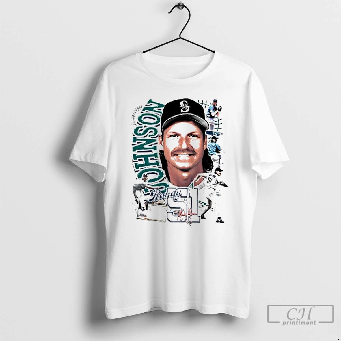 Classic Randy Johnson Picture Collage Seattle Mariners T-Shirts, Hoodie, Sweatshirt | AU01DripNestTees.com