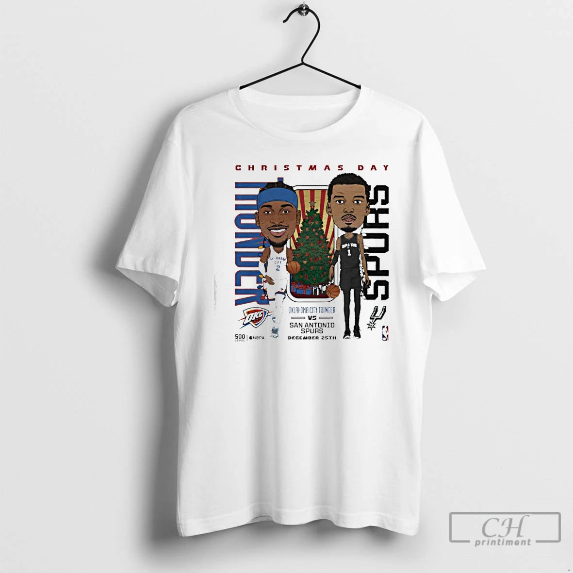 Classic San Antonio Spurs Vs Oklahoma City Thunder Nba Christmas Day Match Up T Shirts Hoodie, Sweatshirt