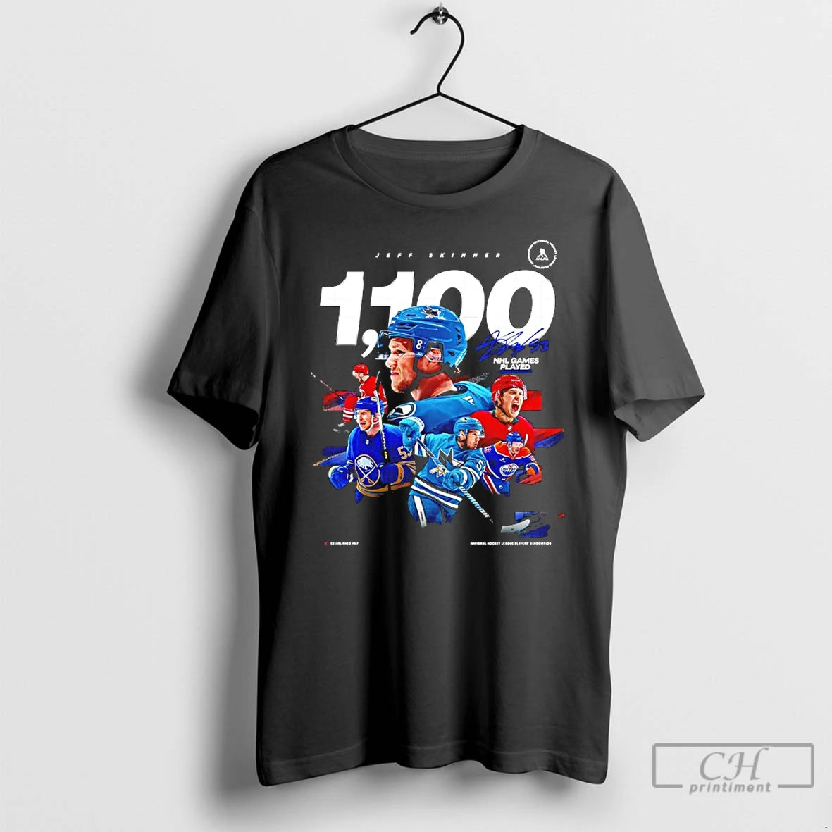 Classic San Jose Sharks Jeff Skinner Nhl Career Game No 1100 Signature T Shirts Sweater Hoodie, Sweatshirt