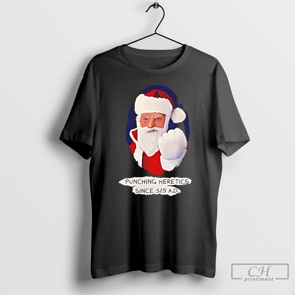 Classic Santa Punching Heretics Since 325 Ad Christmas T-Shirts, Hoodie, Sweatshirt | AU01DripNestTees.com