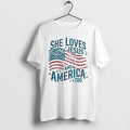 Classic She Loves Jesus And America Too Christian Patriotic 4th Of July Shirts Sweater