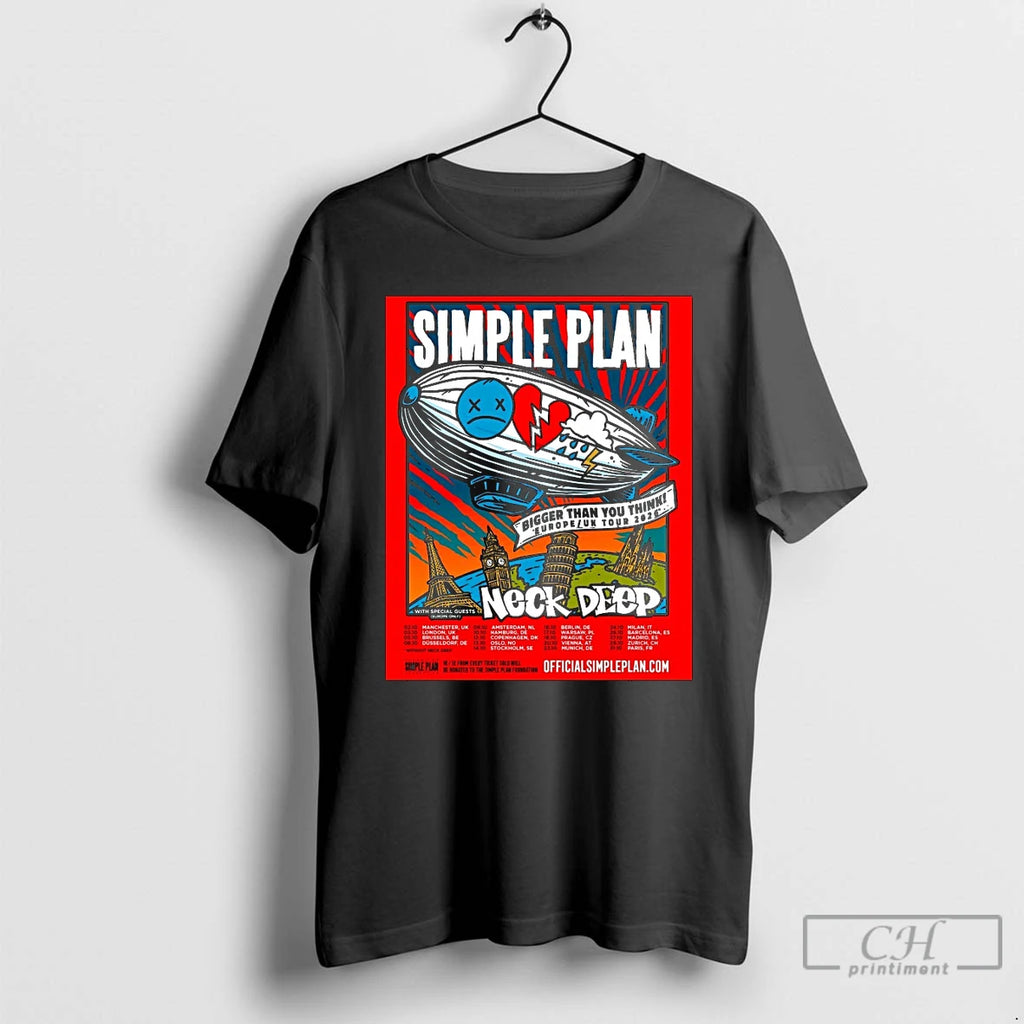 Classic Simple Plan With Neck Deep Bigger Than You Think Europe Uk Tour 2026 T-Shirts, Hoodie, Sweatshirt
