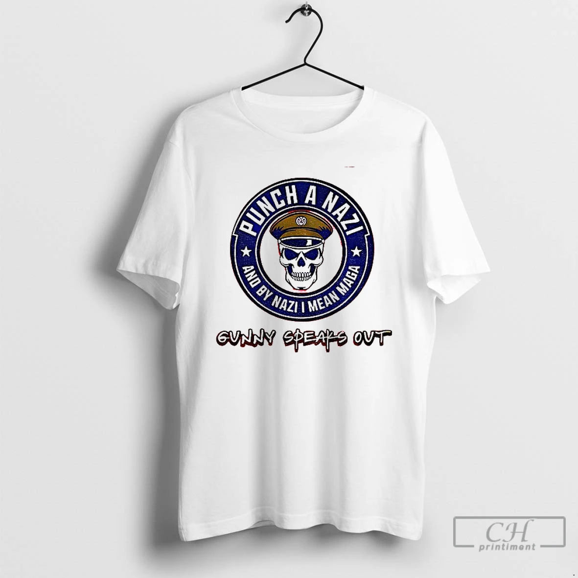 Classic Skeleton Punch A Nazi And By Nazi I Mean Maga Gunny Speaks Out T-Shirts, Hoodie, Sweatshirt | AU01DripNestTees.com