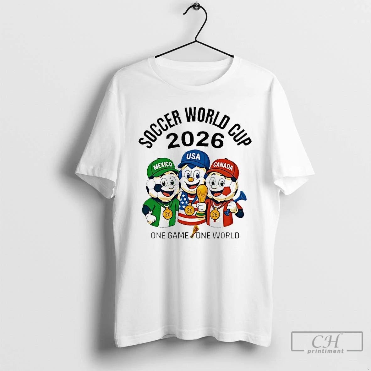 Classic Soccer World Cup 2026 Mexico Usa Canada One Game One World Mascots T Shirts Hoodie, Sweatshirt | AU01DripNestTees.com