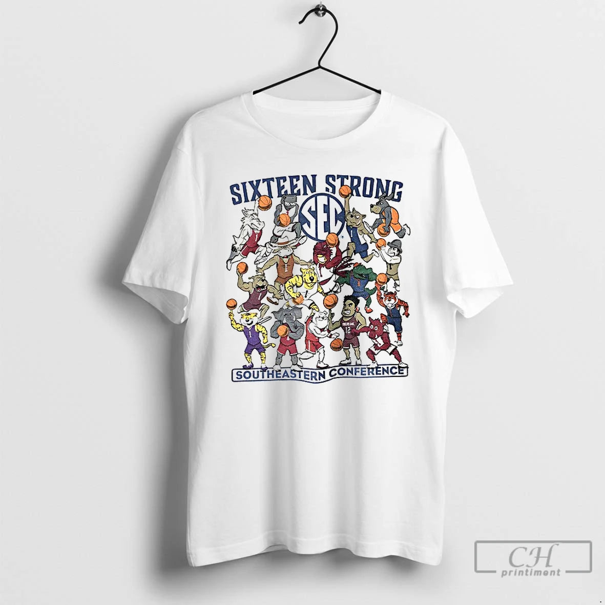 Classic Southeastern Conference Sixteen Strong Basketball Sec Mascots T-Shirts, Hoodie, Sweatshirt | AU01DripNestTees.com