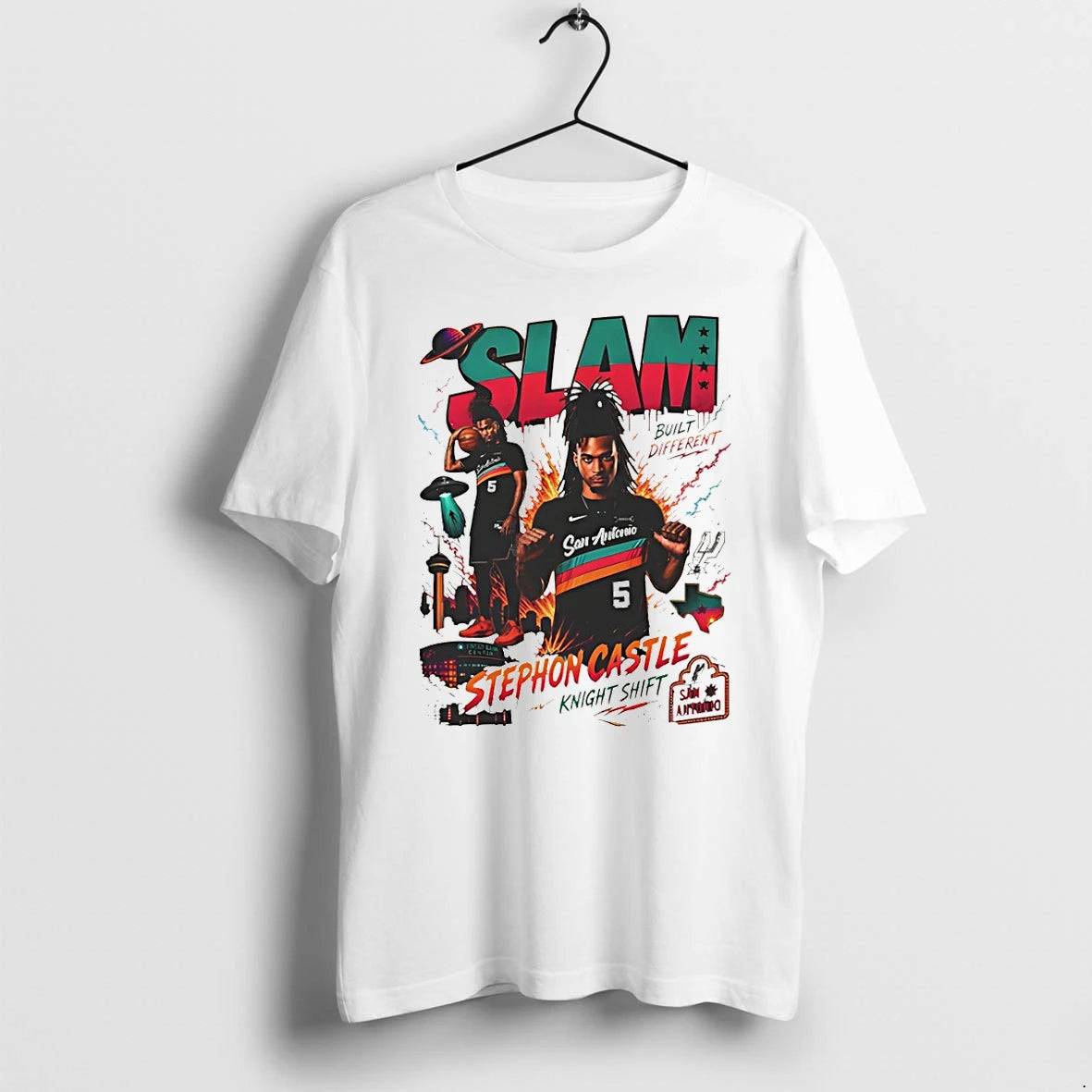 Classic Stephon Castle Knight Shift San Antonio Spurs Basketball Slam Built Different Shirts Sweater