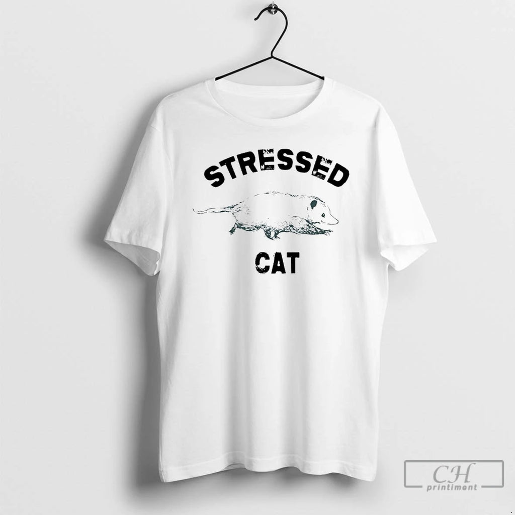Classic Stressed Cat Opossum Meme T-Shirts, Hoodie, Sweatshirt | AU01DripNestTees.com