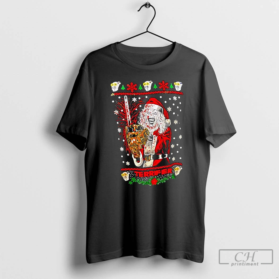 Classic Terrifier Christmas Santa Graphic T-Shirts, Hoodie, Sweatshirt | AU01DripNestTees.com